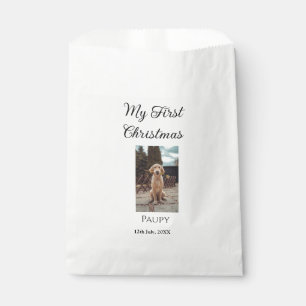 My first Christmas add pet name dog cat year photo Favour Bag