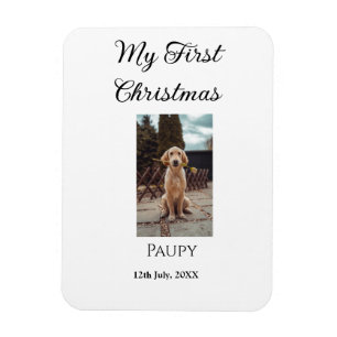 My first Christmas add pet name dog cat year photo Magnet