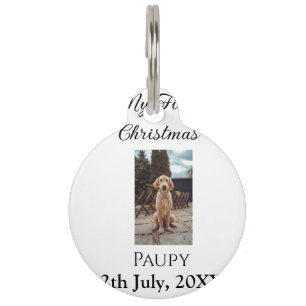 My first Christmas add pet name dog cat year photo Tag