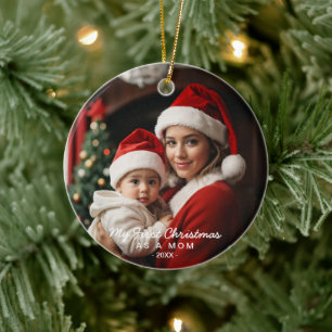 My First Christmas as a Mum Family Photo Ceramic Ornament