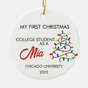 My first Christmas as a student,Name & University Ceramic Ornament