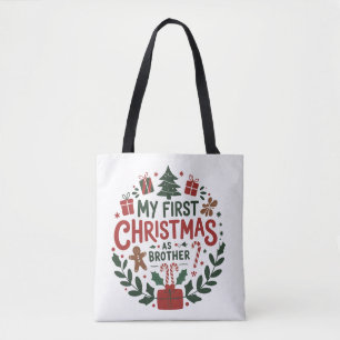 My First Christmas As Brother Family Matching Tote Bag