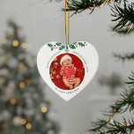 My First Christmas as Grandma Baby and Mum Photo Ceramic Ornament<br><div class="desc">Cute Christmas baby photo with birth stats you can easily customise for family members</div>