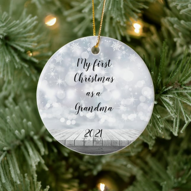 My First Christmas as Grandma Ceramic Ornament (Tree)