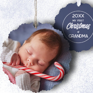 My First Christmas as Grandma Tree Decoration Card