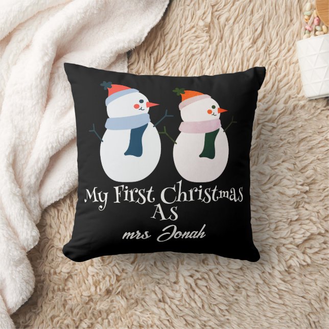 My First Christmas as Mr. and Mrs. Newlywed Cushion (Blanket)
