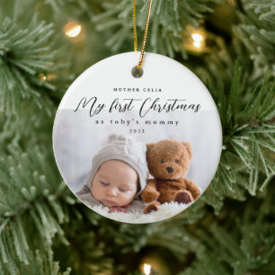 My First Christmas as Mummy Photo and Year Ceramic Ornament