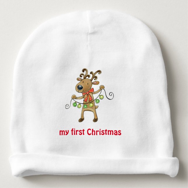 My first Christmas Baby Beanie (Front)