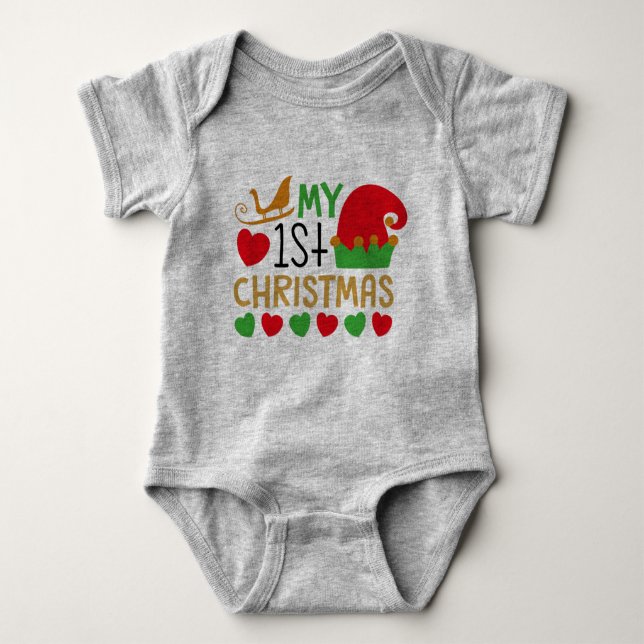 My First Christmas Baby Bodysuit (Front)