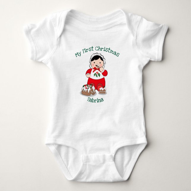 My First Christmas Baby Bodysuit (Front)