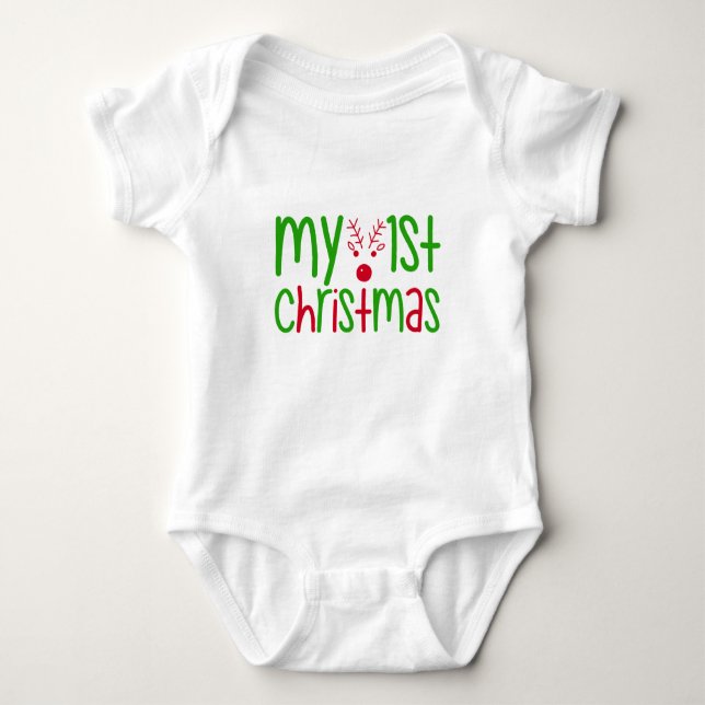 My First Christmas Baby Bodysuit (Front)