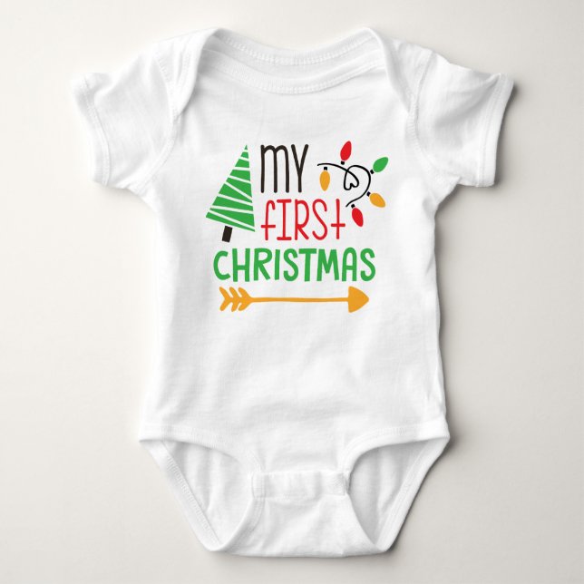 My First Christmas Baby Bodysuit (Front)