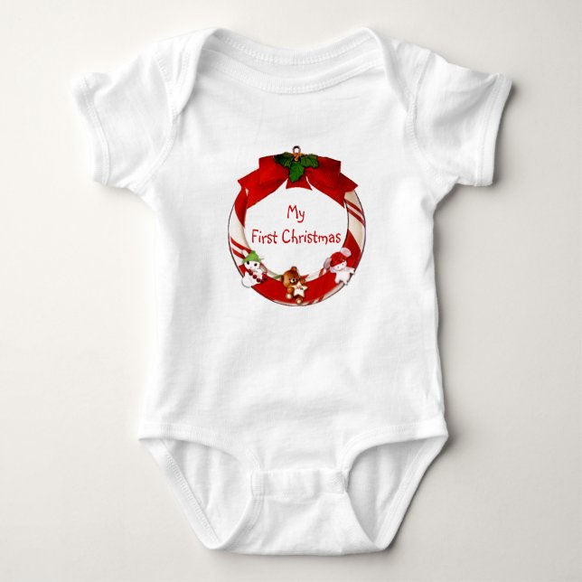 My First Christmas Baby Bodysuit (Front)