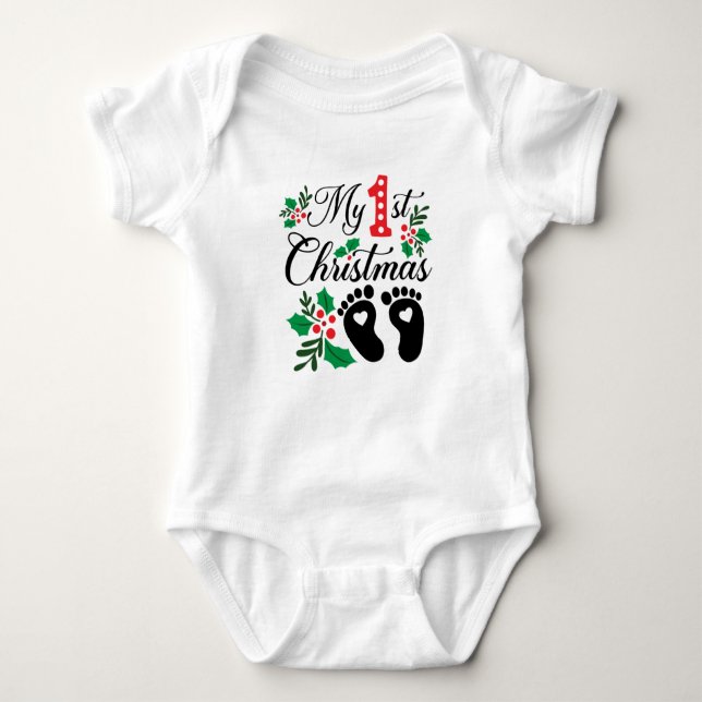 My First Christmas Baby Bodysuit (Front)