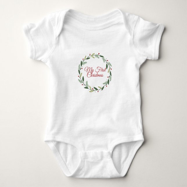 My First Christmas Baby Bodysuit (Front)