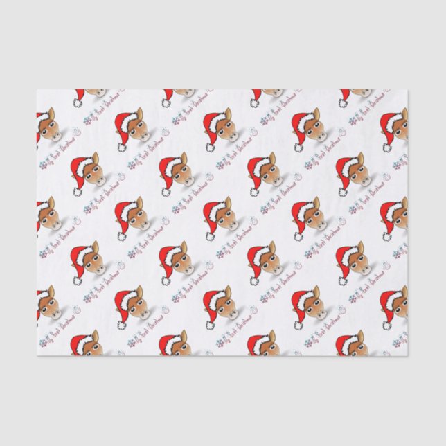 My First Christmas Baby Giraffe Tissue Paper (Front)