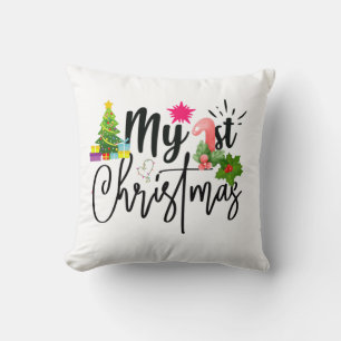 my first christmas baby outfit baby bodysuit cushion