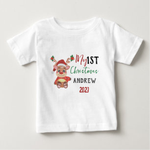 My First Christmas Baby Personalise Name Baby T-S T-Shirt
