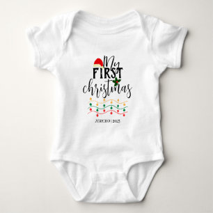 My First Christmas Baby Personalise Name  Bodysuit