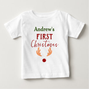 My First Christmas Baby Personalise Name  T-Shirt