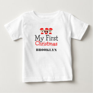 My first Christmas Baby Personalised Name Baby T-Shirt