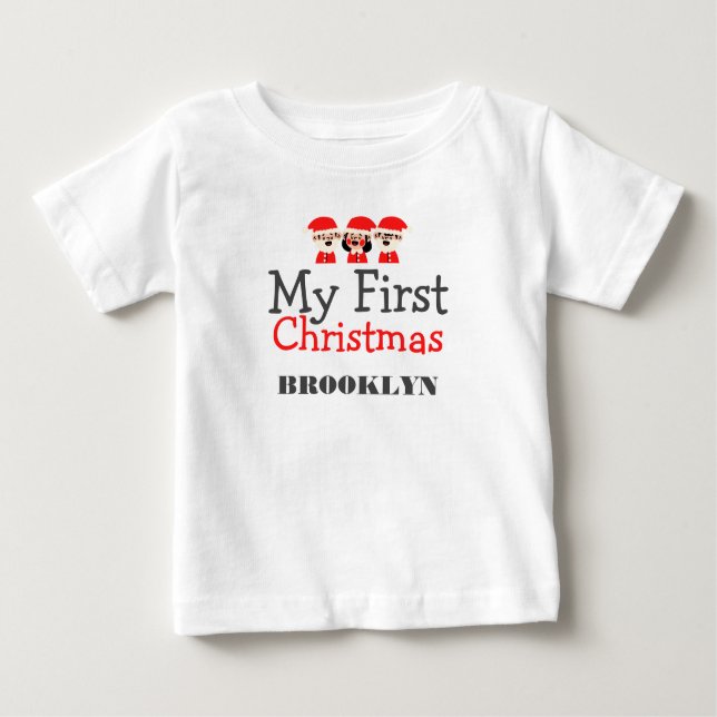 My first Christmas Baby Personalised Name Baby T-Shirt (Front)
