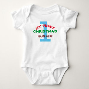 MY FIRST CHRISTMAS BABY PERSONALIZED GIFT BABY BODYSUIT