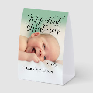 My first Christmas baby photo add name year modern