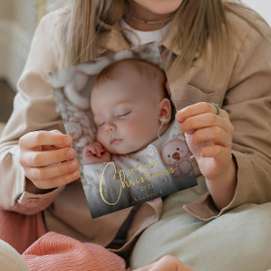 My First Christmas Baby Photo Foil Holiday Card