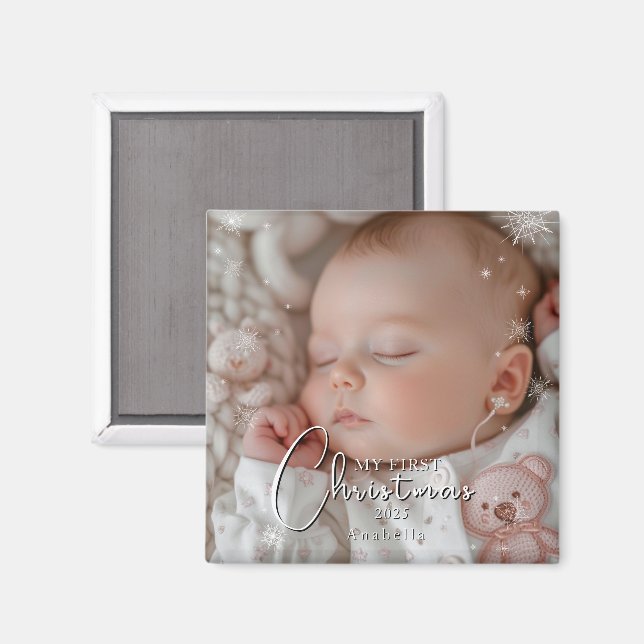 My First Christmas Baby Photo Magnet (Front/Back)