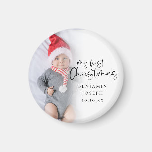 My First Christmas Baby Photo Name Year Magnet