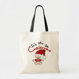 My First Christmas Baby Santa Tshirts and Gifts Tote Bag