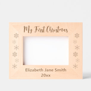 My First Christmas & Baby's Name Year Snowflakes Etched Frames