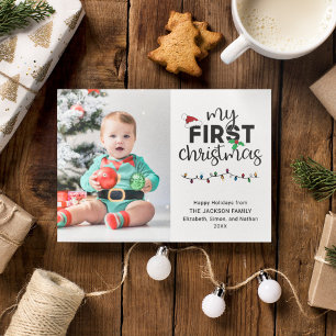 My first Christmas babys photo Holiday Card
