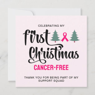 MY FIRST CHRISTMAS Breast Cancer Free Thank You Holiday Card