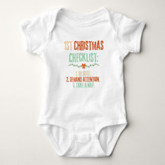 My First Christmas Checklist Baby Bodysuit