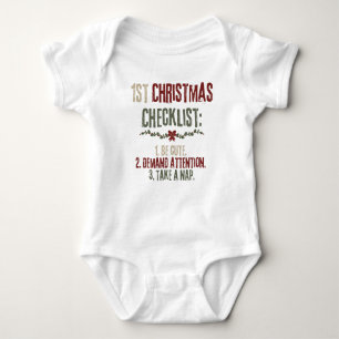 My First Christmas Checklist Baby Bodysuit