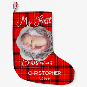 My First Christmas Country Vintage Cute Baby Small Christmas Stocking