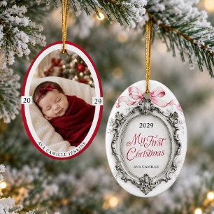 My First Christmas Crest Photo Ornament