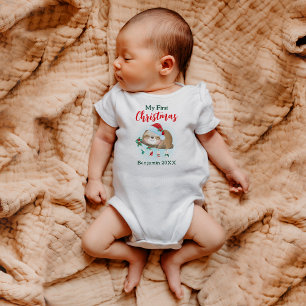 My First Christmas Custom Baby Name Baby Bodysuit