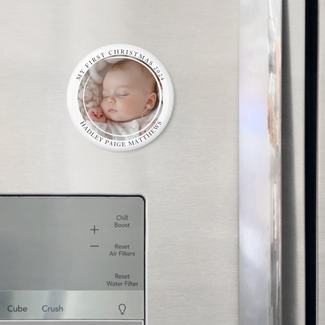 My first Christmas Custom Baby Photo Magnet (In Situ (Fridge))