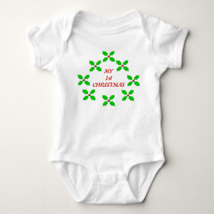 My First Christmas Custom Holly Baby Bodysuit