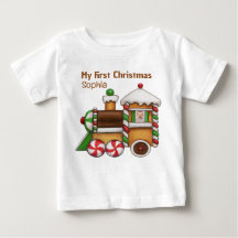 My first Christmas custom name cute train 
