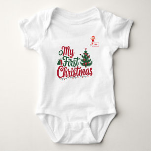 My First Christmas custom name family matching Baby Bodysuit