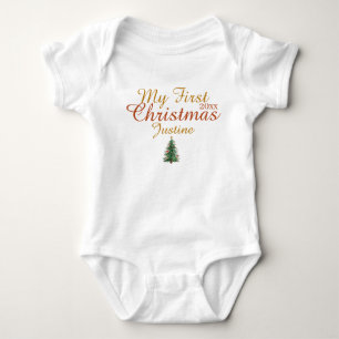 My First Christmas   Customisable Baby's Design Baby Bodysuit
