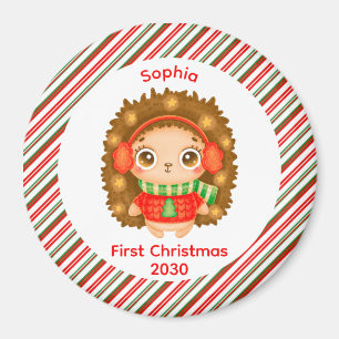 My First Christmas cute baby girl name xmas Magnet