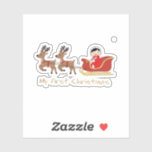 My First Christmas – Cute Baby Sticker<br><div class="desc">Celebrate your little one’s very first Christmas with this adorable sticker featuring a sweet illustration of reindeer pulling a sleigh. Soft,  cozy,  and festive.</div>