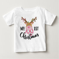 My First Christmas Cute Reindeer Baby Girl