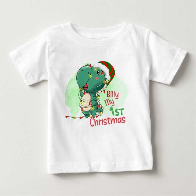 My First Christmas Dinosaur Baby  Baby T-Shirt (Front)