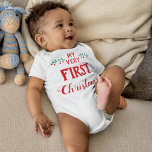 My first Christmas family matching outfit Baby Bodysuit<br><div class="desc">Get ready to celebrate the cutest milestone ever with this "My First Christmas" baby boysuit! with its trendy red font,  this gender-neutral bodysuit adds a touch of winter magic to your baby's outfit.</div>